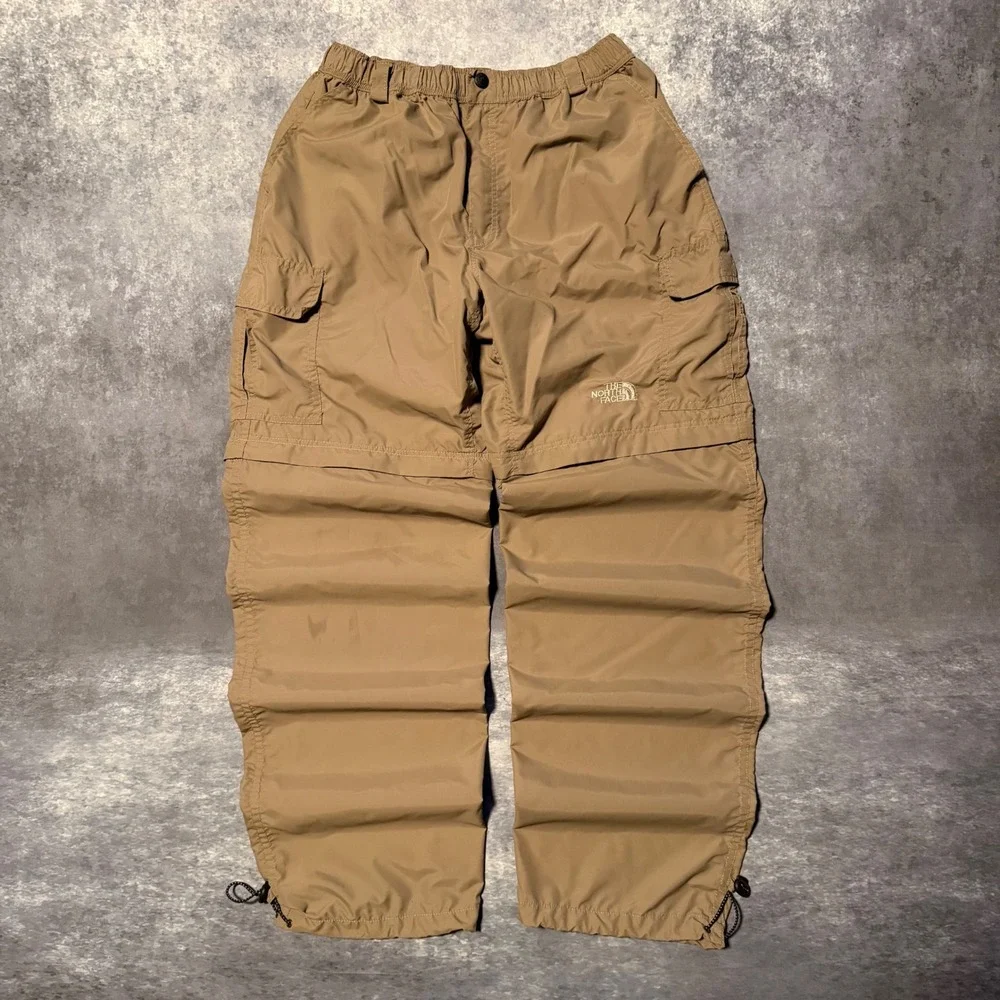 VTG North Face Summit Series Convertible Pants Large L Khaki Nylon Cargo Cinch